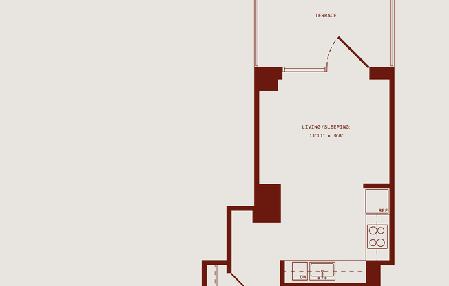 Studio, 1 bath, $3,375, Unit 5G