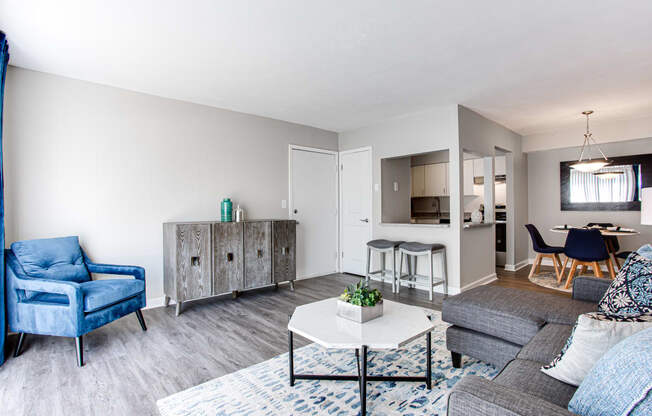 Model apartment with wood like flooring  at Barcelo at East Cobb, Georgia