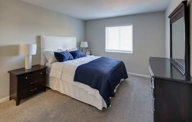 Spacious Bedroom With Comfortable Bed at Carol Stream Crossing, Illinois