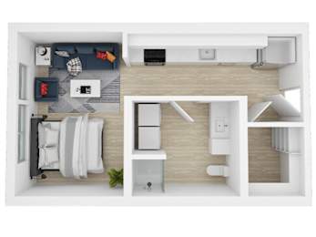 Studio, 1 bath, 415 sqft, $1,175