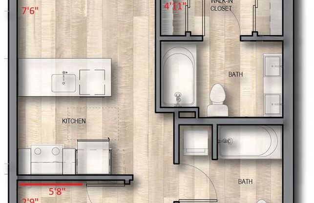 2 beds, 2 baths, 826 sqft, $3,099, Unit Unit 507