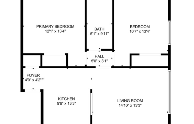 2 beds, 1 bath, 730 sqft, $760, Unit 1350-107