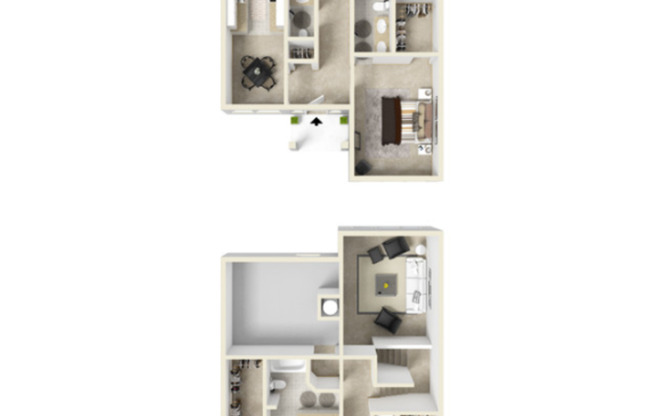 3 beds, 2 baths, 1,745 sqft, $1,450, Unit 2201