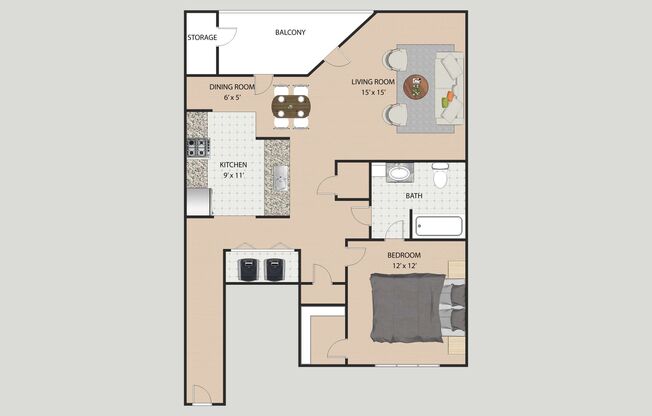 1 bed, 1 bath, 913 sqft, $1,240, Unit 3371103