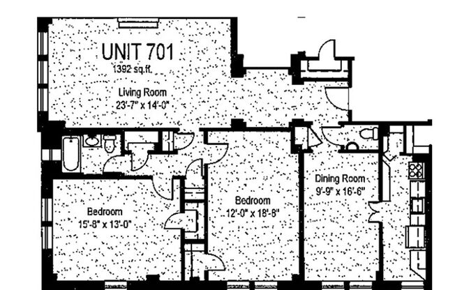 2 beds, 1.5 baths, 1,392 sqft, $2,200, Unit Royal York 701