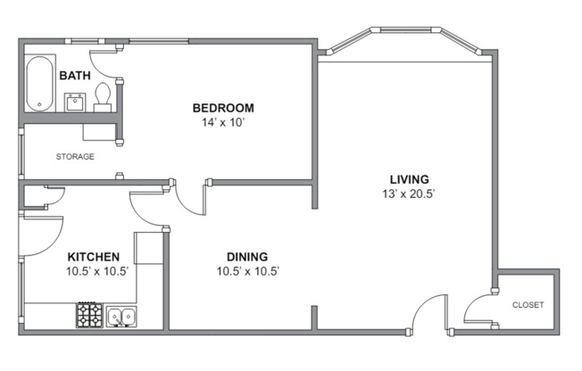 1 bed, 1 bath, 800 sqft, $2,397, Unit 1C