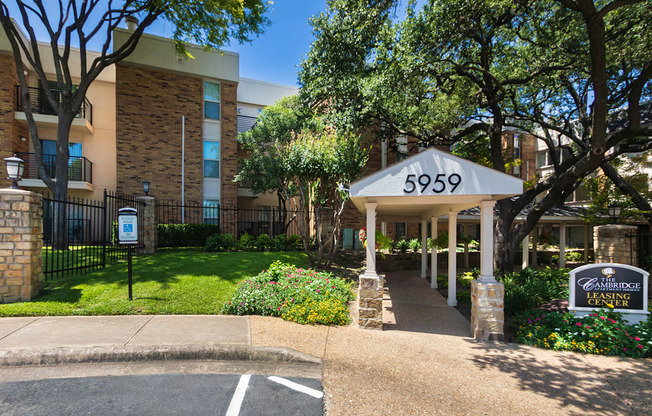 Cambridge Court Apartments Entryway in Lake Highlands, Dallas, TX.