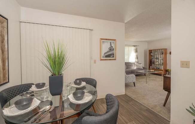 River Pointe model 1x1 dining room and living room