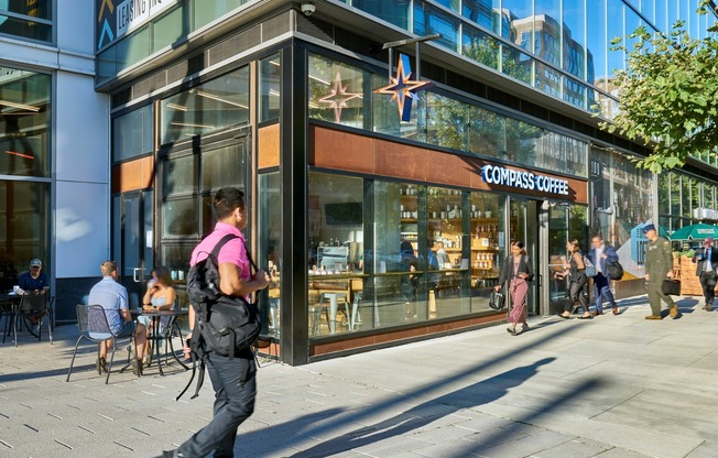 Get Your Morning Cup of Coffee At Locally Founded Compass Coffee Across the Street at Ballston Quarter