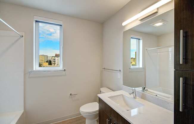 Full size bathroom with natural light