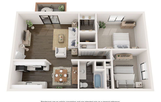 2 beds, 1 bath, 950 sqft, $1,260