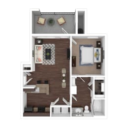 1 bed, 1 bath, 673 sqft, $1,078