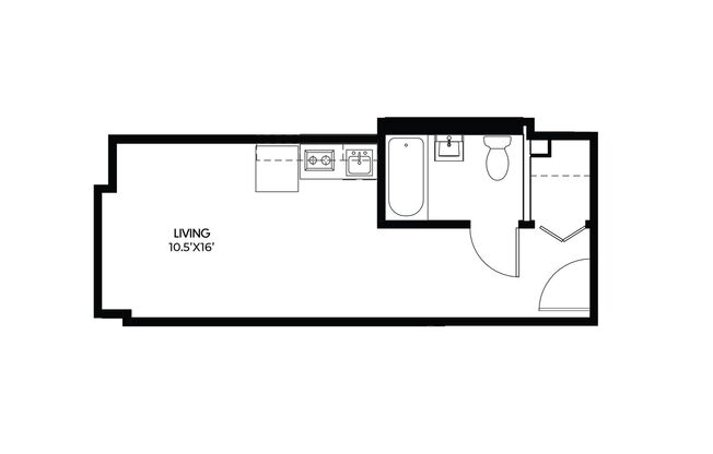 Studio, 1 bath, 330 sqft, $999, Unit 907