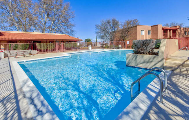 the swimming pool at our apartments