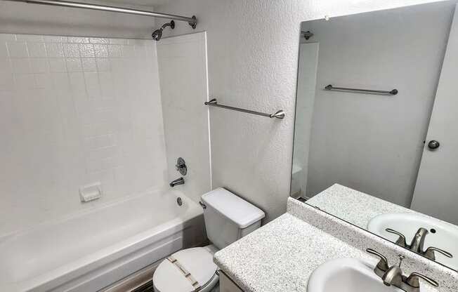 2x2 Upstairs Bryten Upgrade Guest Bathroom at Mission Palms Apartment Homes in Tucson AZ