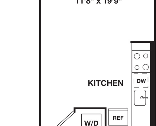 Studio, 1 bath, 535 sqft, $4,077, Unit 4F