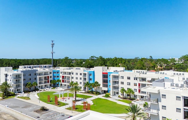 Aerial Apartment Building View at Icon One, Daytona Beach