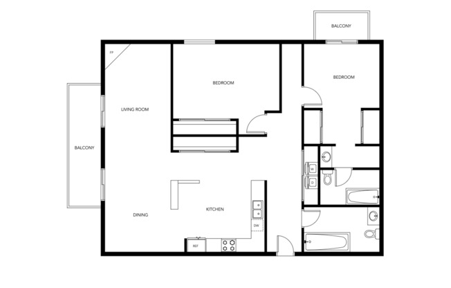 2 beds, 2 baths, 1,073 sqft, $1,595, Unit 3900220 PR