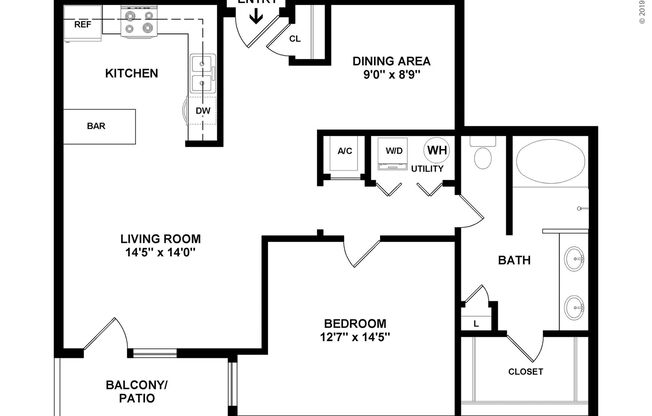 1 bed, 1 bath, 926 sqft, $2,470