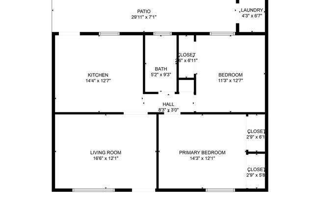 2 beds, 1 bath, 910 sqft, $1,050, Unit Unit 7