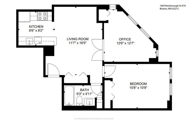 1 bed, 1 bath, 624 sqft, $2,950, Unit 7A