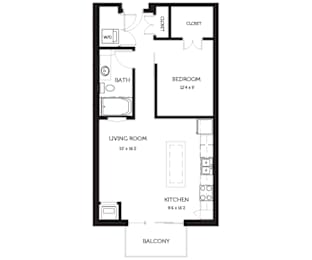 1 bed, 1 bath, $1,298