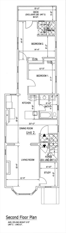 3 beds, 1 bath, 942 sqft, $2,700, Unit 2