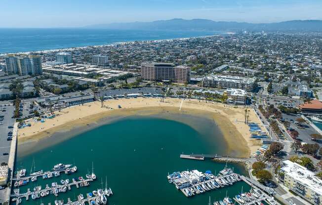 Aerial view of the city of Marina Del Rey