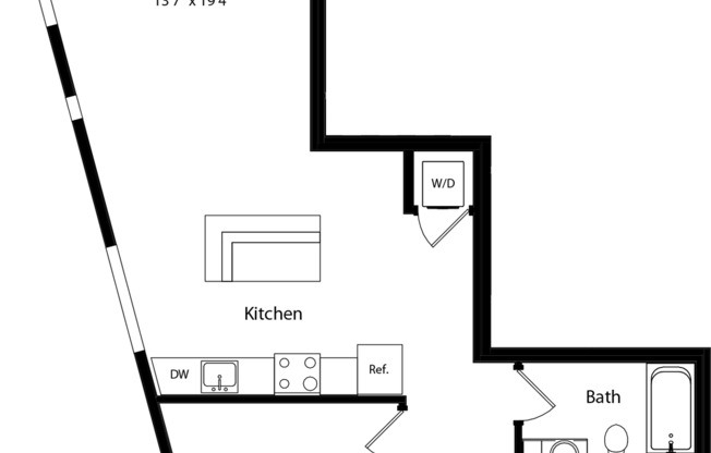 1 bed, 1 bath, 826 sqft, $2,814, Unit 537