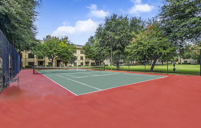 Open Tennis Court at The Canyons Apartments, Fort Worth
