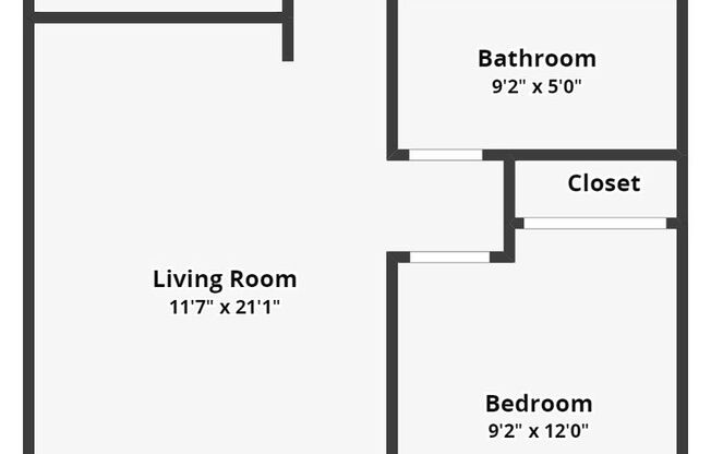 1 bed, 1 bath, 500 sqft, $750, Unit #2