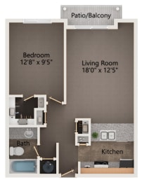 1 bed, 1 bath, 653 sqft, $1,122
