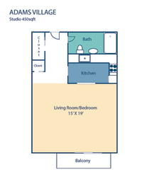 Adams Village Studio Floorplan