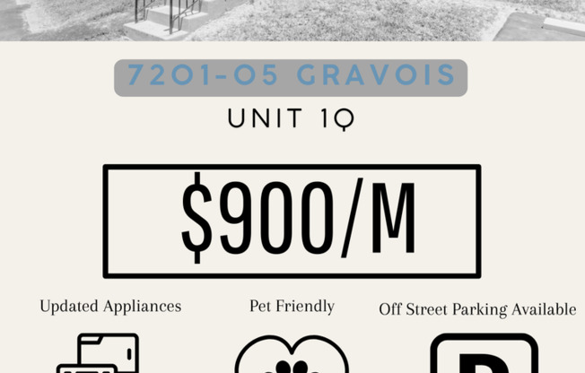 1 bed, 1 bath, 700 sqft, $995, Unit 1Q