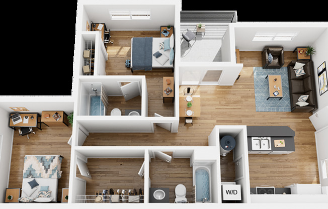 2 beds, 2 baths, 480 sqft, $480, Unit 221 - 221 B