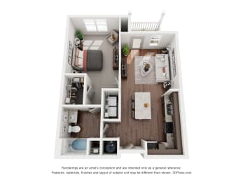 1 bed, 1 bath, 836 sqft, $1,063