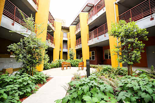 B3 courtyard ground level view