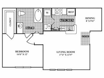 1 bed, 1 bath, 750 sqft, $1,325
