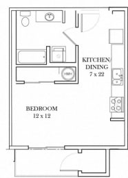 Studio, 1 bath, 440 sqft, $1,504