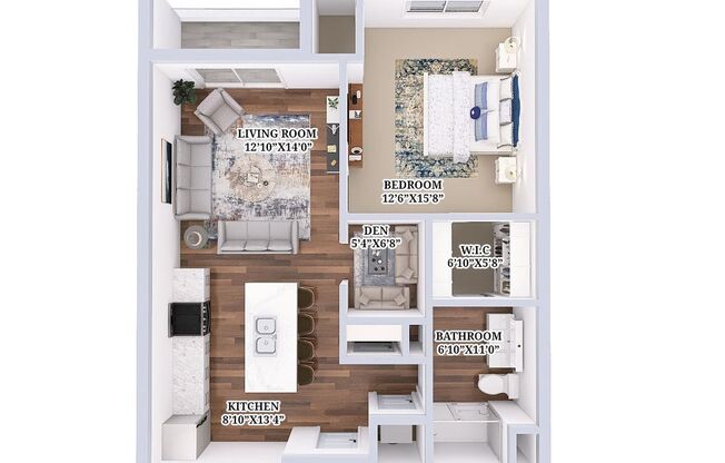 1 bed, 1 bath, 813 sqft, $1,625, Unit C-118