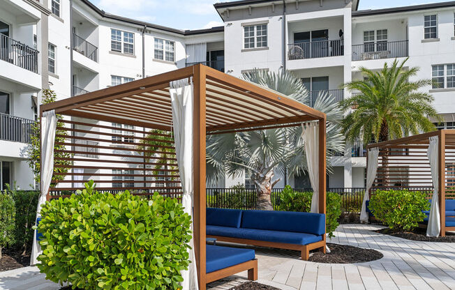 cabanas at the pool