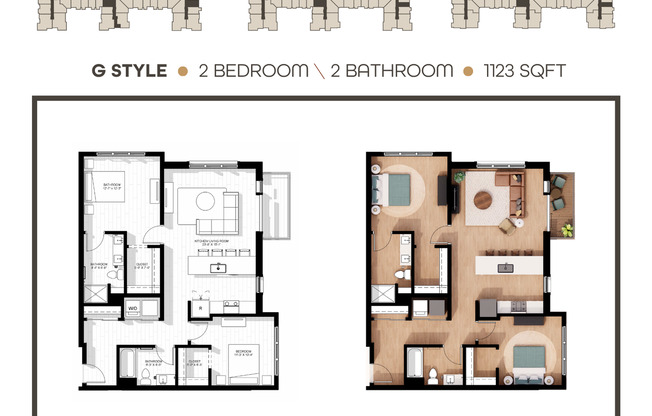 2 beds, 2 baths, 1,123 sqft, $2,795, Unit 122