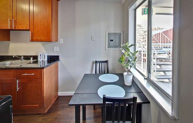 Dining area with window at THE POST Apartments, California, 94523