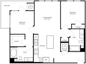 2 beds, 2 baths, 1,042 sqft, $3,421