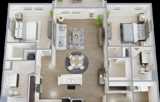 2 beds, 2 baths, 1,129 sqft, $1,600