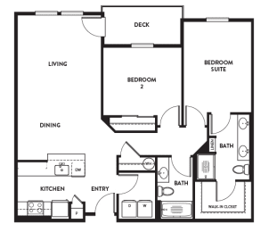 2 beds, 2 baths, 988 sqft, $1,924