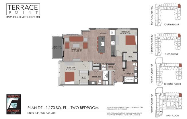 2 beds, 2 baths, 1,170 sqft, $2,295, Unit 248