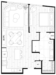 1 bed, 1 bath, 838 sqft, $3,567