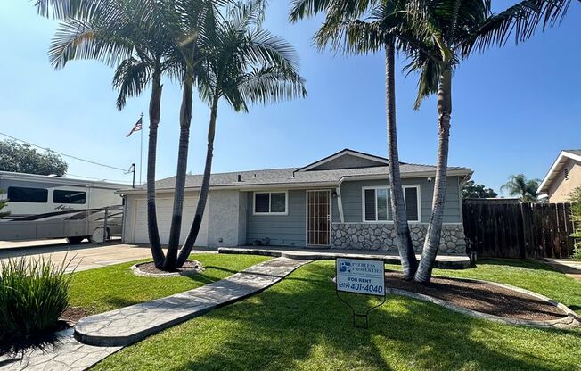 Beautifully landscaped 3BR/2BA house in Lakeside, with 2 car garage, covered patio and fenced back yard available on or about August 1, 2025.