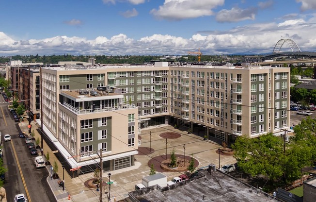 an aerial view at Slabtown Square Apartments, Oregon